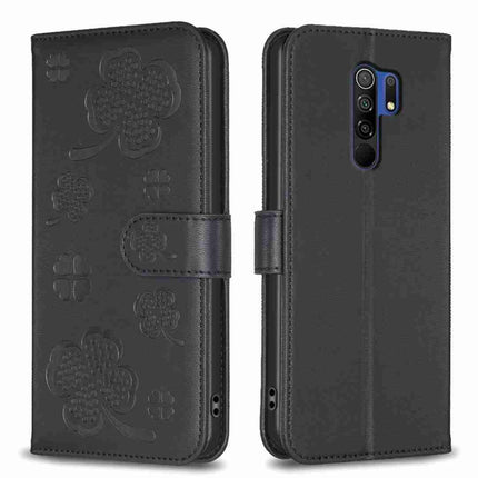 Four-leaf Embossed Leather Phone Case, For Xiaomi Redmi 9, For Xiaomi Redmi Note 9, For Xiaomi Redmi Note 9 Pro Max, For Xiaomi Redmi Note 8T