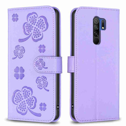 Four-leaf Embossed Leather Phone Case, For Xiaomi Redmi 9, For Xiaomi Redmi Note 9, For Xiaomi Redmi Note 9 Pro Max, For Xiaomi Redmi Note 8T