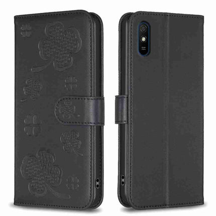 Four-leaf Embossed Leather Phone Case, For Xiaomi Redmi K30S, For Xiaomi Mi 10T Lite, For Xiaomi Poco X3, For Xiaomi Redmi 9A