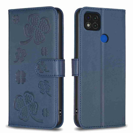 Four-leaf Embossed Leather Phone Case, For Xiaomi Redmi 10 5G / Note 11E, For Xiaomi Redmi 9C / 10A, For Xiaomi Redmi 10C, For Xiaomi Mi 11i / Poco F3