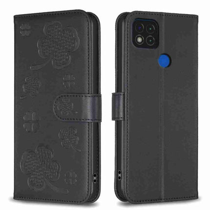 Four-leaf Embossed Leather Phone Case, For Xiaomi Redmi 10 5G / Note 11E, For Xiaomi Redmi 9C / 10A, For Xiaomi Redmi 10C, For Xiaomi Mi 11i / Poco F3