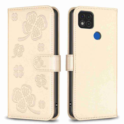 Four-leaf Embossed Leather Phone Case, For Xiaomi Redmi 10 5G / Note 11E, For Xiaomi Redmi 9C / 10A, For Xiaomi Redmi 10C, For Xiaomi Mi 11i / Poco F3
