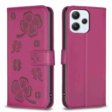 Four-leaf Embossed Leather Phone Case, For Xiaomi 13T, For Xiaomi Redmi 12 4G, For Xiaomi Poco F5 5G, For Xiaomi Redmi Note 11 / 12S 4G