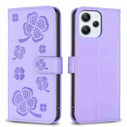 Four-leaf Embossed Leather Phone Case, For Xiaomi 13T, For Xiaomi Redmi 12 4G, For Xiaomi Poco F5 5G, For Xiaomi Redmi Note 11 / 12S 4G