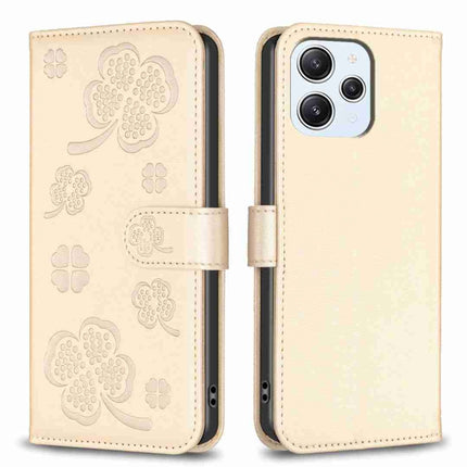 Four-leaf Embossed Leather Phone Case, For Xiaomi 13T, For Xiaomi Redmi 12 4G, For Xiaomi Poco F5 5G, For Xiaomi Redmi Note 11 / 12S 4G
