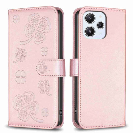 Four-leaf Embossed Leather Phone Case, For Xiaomi 13T, For Xiaomi Redmi 12 4G, For Xiaomi Poco F5 5G, For Xiaomi Redmi Note 11 / 12S 4G