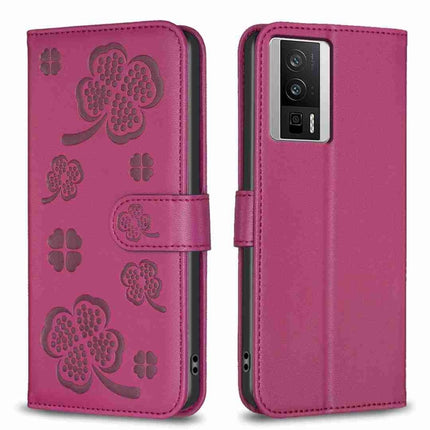 Four-leaf Embossed Leather Phone Case, For Xiaomi 13 Lite 5G, For Xiaomi Redmi K60 / K60 Pro, For Xiaomi 12T / 12T Pro, For Xiaomi 12 Lite