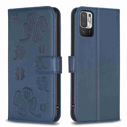 Four-leaf Embossed Leather Phone Case, For Xiaomi Redmi 10 / Note 11 4G, For Xiaomi Redmi Note 11 Pro Global, For Xiaomi 11T / 11T Pro, For Xiaomi Redmi Note 10 5G