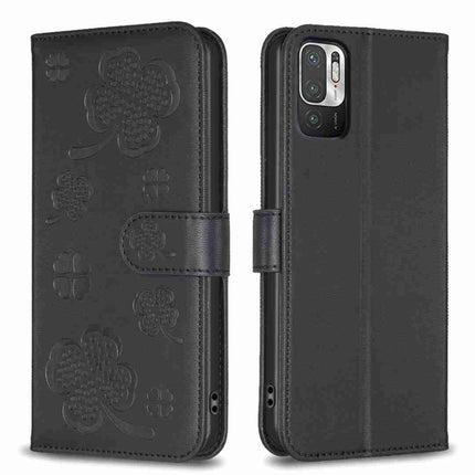 Four-leaf Embossed Leather Phone Case, For Xiaomi Redmi 10 / Note 11 4G, For Xiaomi Redmi Note 11 Pro Global, For Xiaomi 11T / 11T Pro, For Xiaomi Redmi Note 10 5G