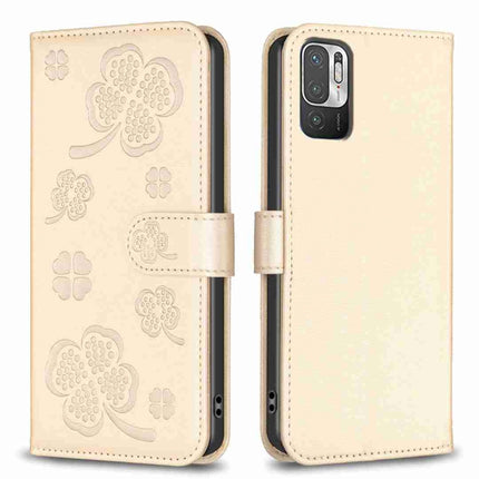 Four-leaf Embossed Leather Phone Case, For Xiaomi Redmi 10 / Note 11 4G, For Xiaomi Redmi Note 11 Pro Global, For Xiaomi 11T / 11T Pro, For Xiaomi Redmi Note 10 5G