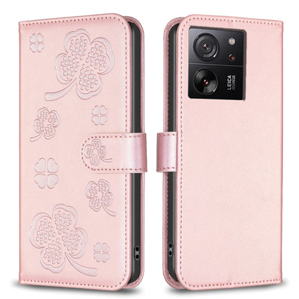 Four-leaf Embossed Leather Phone Case, For Xiaomi 13T, For Xiaomi Redmi 12 4G, For Xiaomi Poco F5 5G, For Xiaomi Redmi Note 11 / 12S 4G
