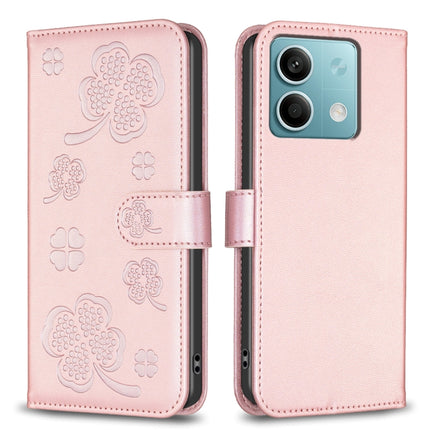 Four-leaf Embossed Leather Phone Case, For Xiaomi Poco M6 4G / Redmi 13 4G, For Xiaomi Redmi A3, For Xiaomi Redmi Note 13 Pro 4G Global, For Xiaomi Redmi Note 13 4G Global