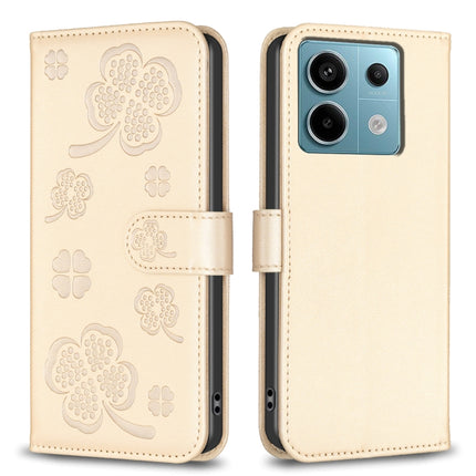 Four-leaf Embossed Leather Phone Case, For Xiaomi Poco M6 4G / Redmi 13 4G, For Xiaomi Redmi A3, For Xiaomi Redmi Note 13 Pro 4G Global, For Xiaomi Redmi Note 13 4G Global