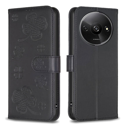 Four-leaf Embossed Leather Phone Case, For Xiaomi Poco M6 4G / Redmi 13 4G, For Xiaomi Redmi A3, For Xiaomi Redmi Note 13 Pro 4G Global, For Xiaomi Redmi Note 13 4G Global