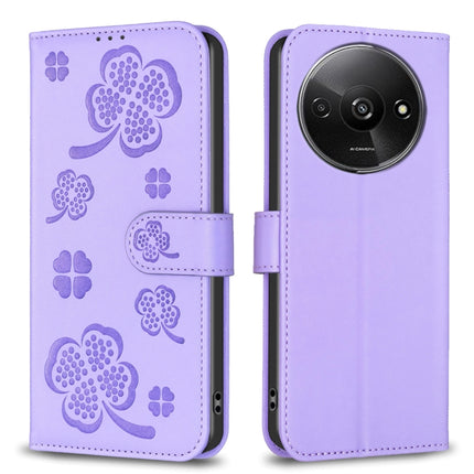 Four-leaf Embossed Leather Phone Case, For Xiaomi Poco M6 4G / Redmi 13 4G, For Xiaomi Redmi A3, For Xiaomi Redmi Note 13 Pro 4G Global, For Xiaomi Redmi Note 13 4G Global