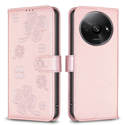 Four-leaf Embossed Leather Phone Case, For Xiaomi Poco M6 4G / Redmi 13 4G, For Xiaomi Redmi A3, For Xiaomi Redmi Note 13 Pro 4G Global, For Xiaomi Redmi Note 13 4G Global