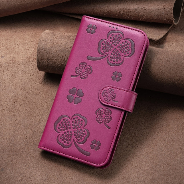 Four-leaf Embossed Leather Phone Case, For Xiaomi Poco M6 4G / Redmi 13 4G, For Xiaomi Redmi A3, For Xiaomi Redmi Note 13 Pro 4G Global, For Xiaomi Redmi Note 13 4G Global