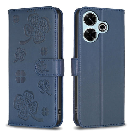 Four-leaf Embossed Leather Phone Case, For Xiaomi Poco M6 4G / Redmi 13 4G, For Xiaomi Redmi A3, For Xiaomi Redmi Note 13 Pro 4G Global, For Xiaomi Redmi Note 13 4G Global