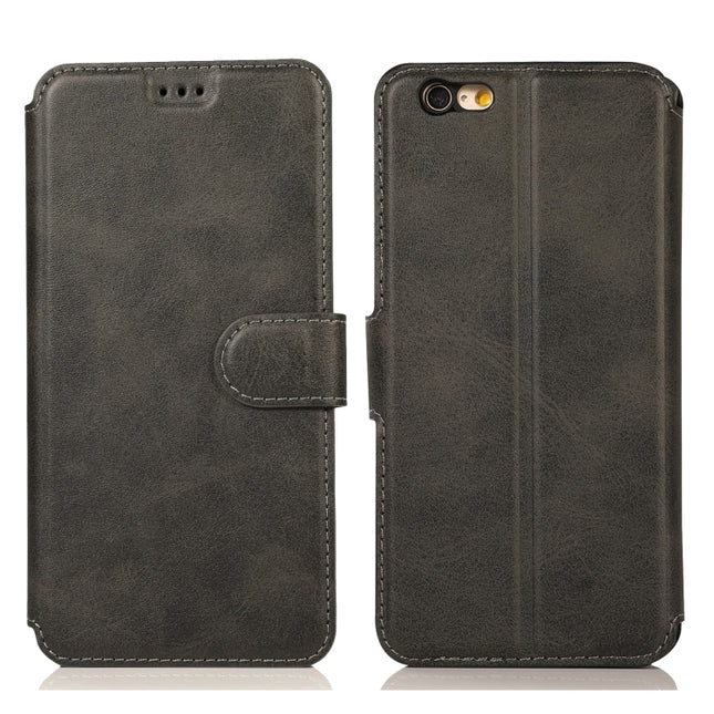 Horizontales Klappetui aus Leder mit magnetischer Schnalle und Kalbslederstruktur, mit Halterung, Kartenfächern, Geldbörse und Bilderrahmen, für iPhone 6/6s, für iPhone 7/8, für iPhone 7 Plus/8 Plus, für iPhone X/XS, für iPhone XR