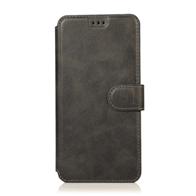 Horizontales Klappetui aus Leder mit magnetischer Schnalle und Kalbslederstruktur, mit Halterung, Kartenfächern, Geldbörse und Bilderrahmen, für iPhone 6/6s, für iPhone 7/8, für iPhone 7 Plus/8 Plus, für iPhone X/XS, für iPhone XR