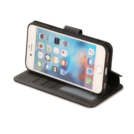 Horizontales Klappetui aus Leder mit magnetischer Schnalle und Kalbslederstruktur, mit Halterung, Kartenfächern, Geldbörse und Bilderrahmen, für iPhone 6/6s, für iPhone 7/8, für iPhone 7 Plus/8 Plus, für iPhone X/XS, für iPhone XR