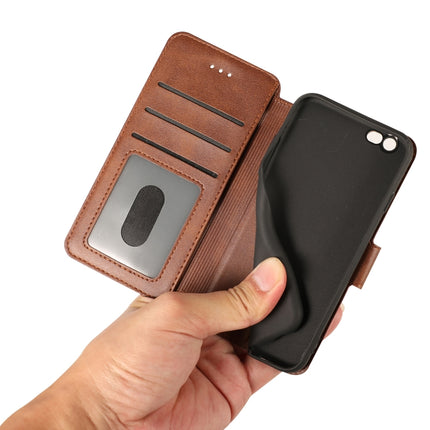 Horizontales Klappetui aus Leder mit magnetischer Schnalle und Kalbslederstruktur, mit Halterung, Kartenfächern, Geldbörse und Bilderrahmen, für iPhone 6/6s, für iPhone 7/8, für iPhone 7 Plus/8 Plus, für iPhone X/XS, für iPhone XR