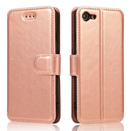 Horizontales Klappetui aus Leder mit magnetischer Schnalle und Kalbslederstruktur, mit Halterung, Kartenfächern, Geldbörse und Bilderrahmen, für iPhone 6/6s, für iPhone 7/8, für iPhone 7 Plus/8 Plus, für iPhone X/XS, für iPhone XR