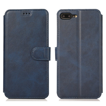 Horizontales Klappetui aus Leder mit magnetischer Schnalle und Kalbslederstruktur, mit Halterung, Kartenfächern, Geldbörse und Bilderrahmen, für iPhone 6/6s, für iPhone 7/8, für iPhone 7 Plus/8 Plus, für iPhone X/XS, für iPhone XR