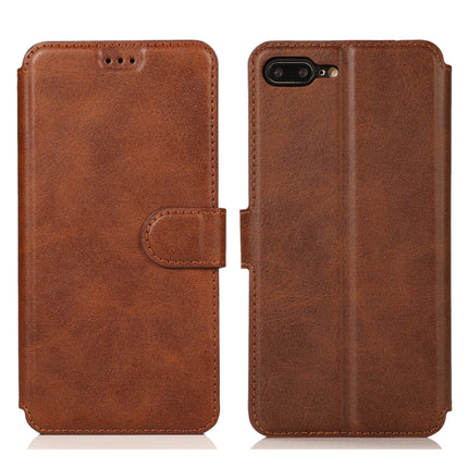 Horizontales Klappetui aus Leder mit magnetischer Schnalle und Kalbslederstruktur, mit Halterung, Kartenfächern, Geldbörse und Bilderrahmen, für iPhone 6/6s, für iPhone 7/8, für iPhone 7 Plus/8 Plus, für iPhone X/XS, für iPhone XR