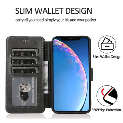 Calf Texture Magnetic Buckle Horizontal Flip Leather Case with Holder & Card Slots & Wallet & Photo Frame, For iPhone 12 / 12 Pro
