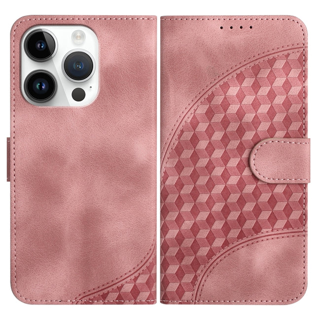 YX0060 Elephant Head Embossed Phone Leather Case with Lanyard, For iPhone 15 Pro Max, For iPhone 15 Pro, For iPhone 15 Plus