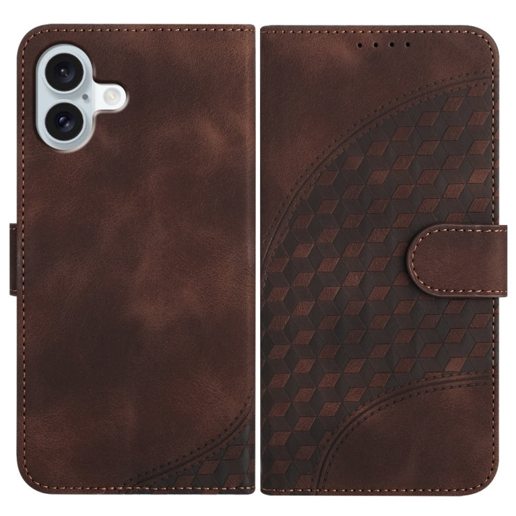 YX0060 Elephant Head Embossed Phone Leather Case with Lanyard, For iPhone 16 Pro, For iPhone 16 Plus, For iPhone 16