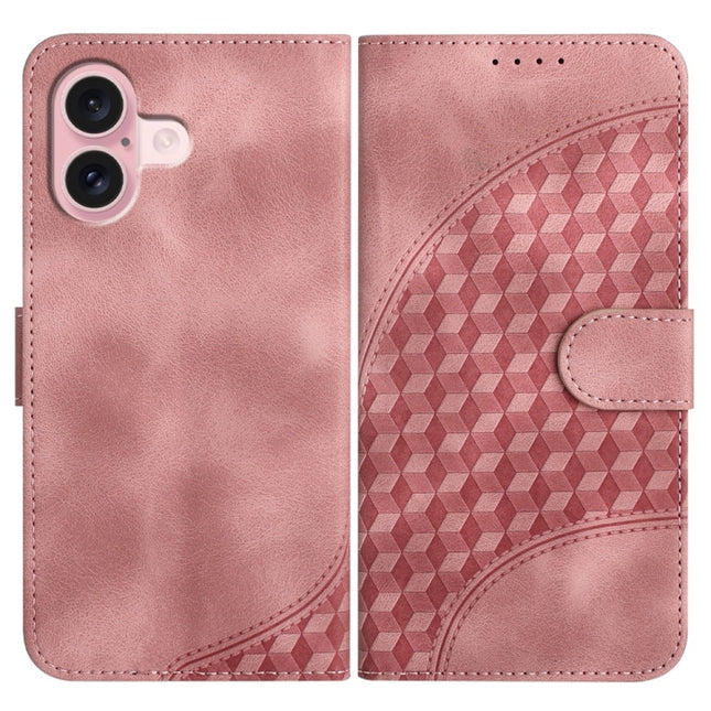 YX0060 Elephant Head Embossed Phone Leather Case with Lanyard, For iPhone 16 Pro, For iPhone 16 Plus, For iPhone 16