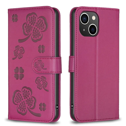 Four-leaf Embossed Leather Phone Case, For iPhone 7 / 8 / SE 2022, For iPhone 13 Pro Max, For iPhone 13 Pro, For iPhone 13