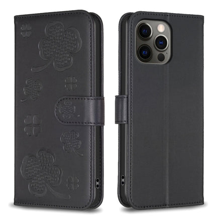 Four-leaf Embossed Leather Phone Case, For iPhone 12 / 12 Pro, For iPhone 12 Pro Max, For iPhone 11 Pro Max, For iPhone 11