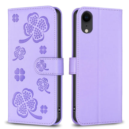 Four-leaf Embossed Leather Phone Case, For iPhone 11 Pro, For iPhone X / XS, For iPhone XR, For iPhone XS Max