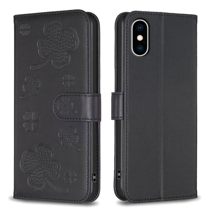 Four-leaf Embossed Leather Phone Case, For iPhone 11 Pro, For iPhone X / XS, For iPhone XR, For iPhone XS Max