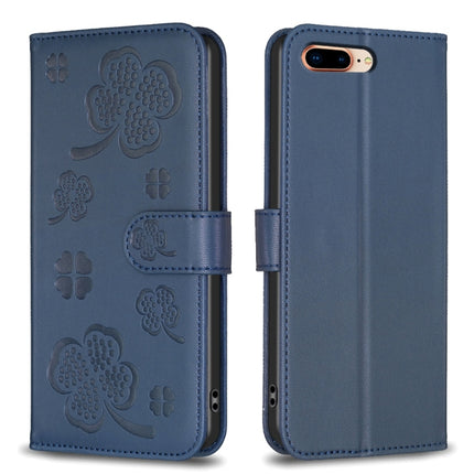 Four-leaf Embossed Leather Phone Case, For iPhone 7 Plus / 8 Plus