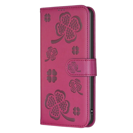 Four-leaf Embossed Leather Phone Case, For iPhone 16 Pro Max, For iPhone 16 Pro, For iPhone 16 Plus, For iPhone 16