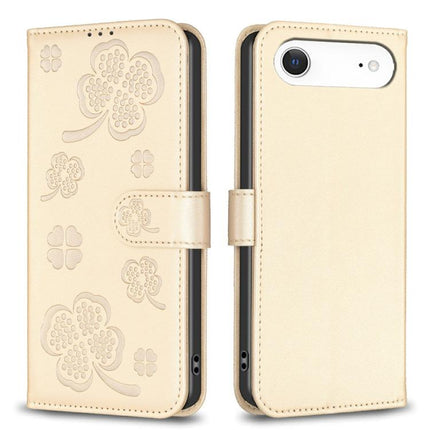Four-leaf Embossed Leather Phone Case, For iPhone 17 Pro Max, For iPhone 17 Pro, For iPhone 17, For iPhone Air