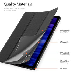 DUX DUCIS Domo Series Horizontal Flip Magnetic PU Leather Case with Three-folding Holder & Sleep / Wake-up Function & Pen Slot, For Samsung Galaxy Tab A7 SM-T505, For Samsung Galaxy Tab S7 11 inch, For Samsung Galaxy Tab S7+ 12.4 inch