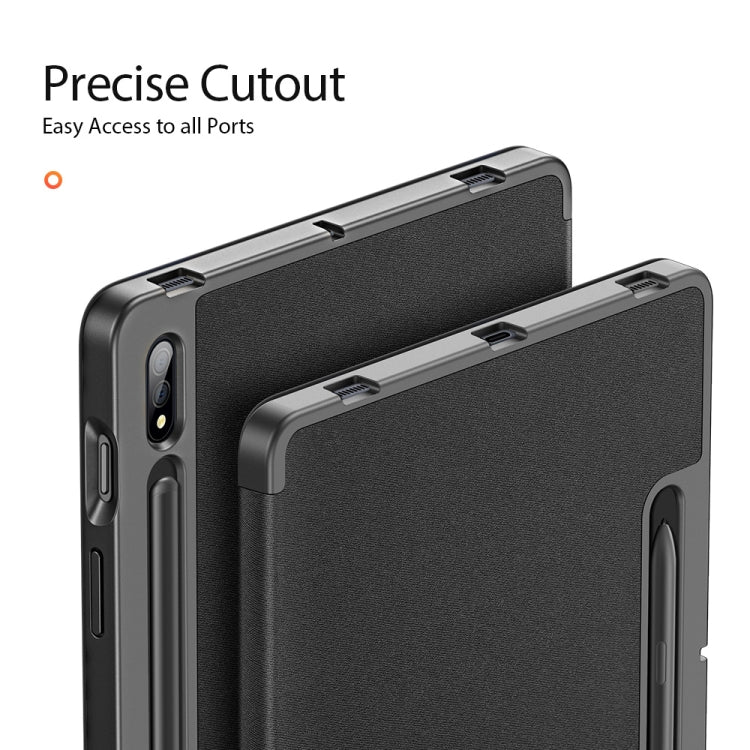 DUX DUCIS Domo Series Horizontal Flip Magnetic PU Leather Case with Three-folding Holder & Sleep / Wake-up Function & Pen Slot, For Samsung Galaxy Tab S7+ 12.4 inch