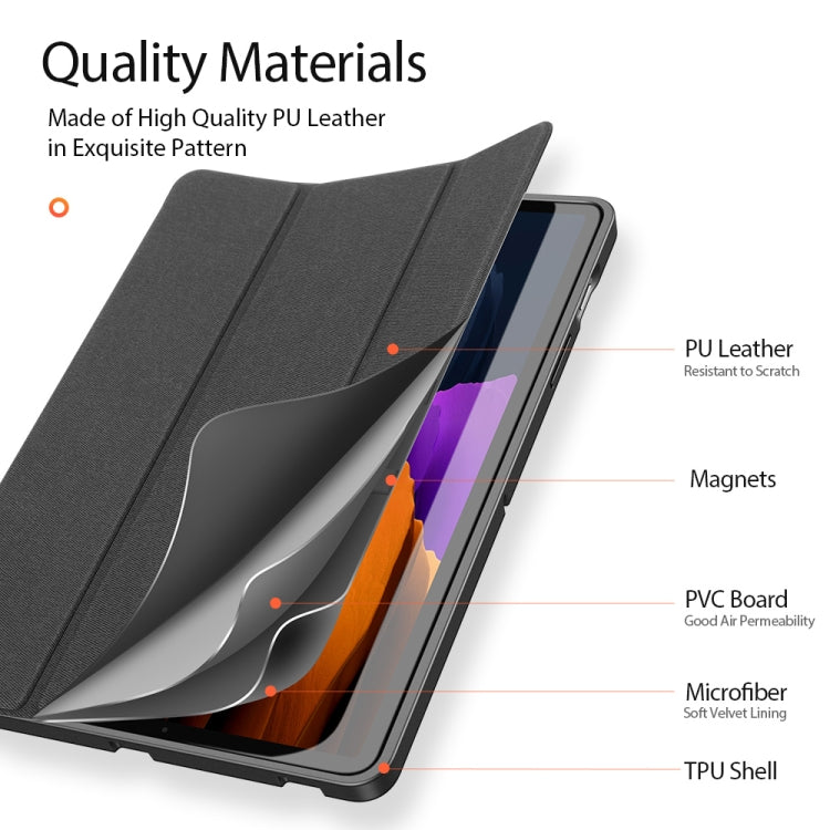 DUX DUCIS Domo Series Horizontal Flip Magnetic PU Leather Case with Three-folding Holder & Sleep / Wake-up Function & Pen Slot, For Samsung Galaxy Tab S7+ 12.4 inch