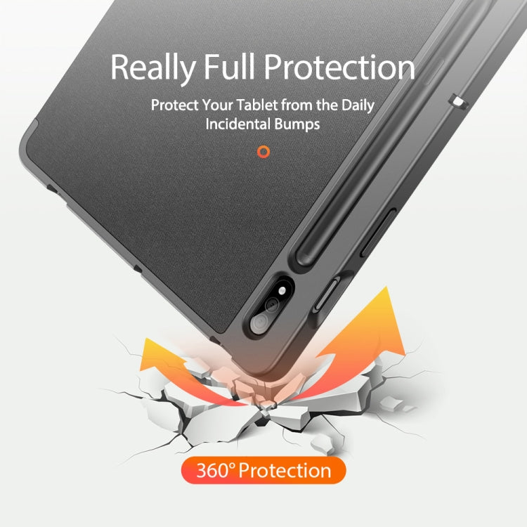 DUX DUCIS Domo Series Horizontal Flip Magnetic PU Leather Case with Three-folding Holder & Sleep / Wake-up Function & Pen Slot, For Samsung Galaxy Tab S7+ 12.4 inch