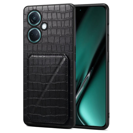 Denior Imitation Crocodile Leather Back Phone Case with Holder, For OPPO K11 / OnePlus Nord CE3 5G, For OPPO K11x 5G / OnePlus Nord CE3 Lite, For OnePlus Ace 2 Pro 5G, For OnePlus Ace 2V / Nord 3 5G