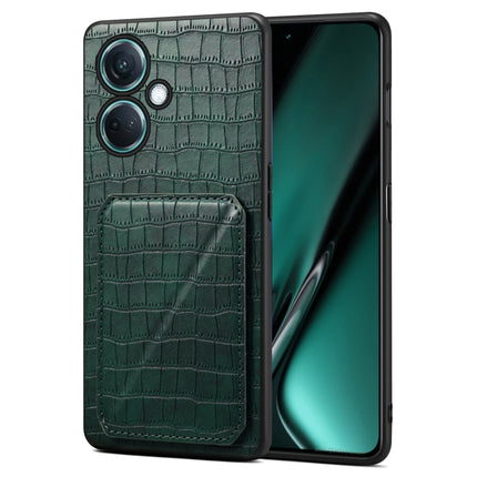 Denior Imitation Crocodile Leather Back Phone Case with Holder, For OPPO K11 / OnePlus Nord CE3 5G, For OPPO K11x 5G / OnePlus Nord CE3 Lite, For OnePlus Ace 2 Pro 5G, For OnePlus Ace 2V / Nord 3 5G