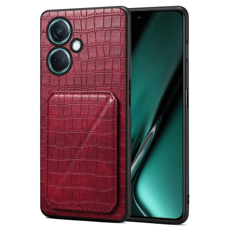 Denior Imitation Crocodile Leather Back Phone Case with Holder