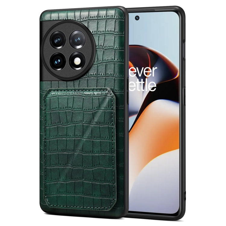 Denior Imitation Crocodile Leather Back Phone Case with Holder