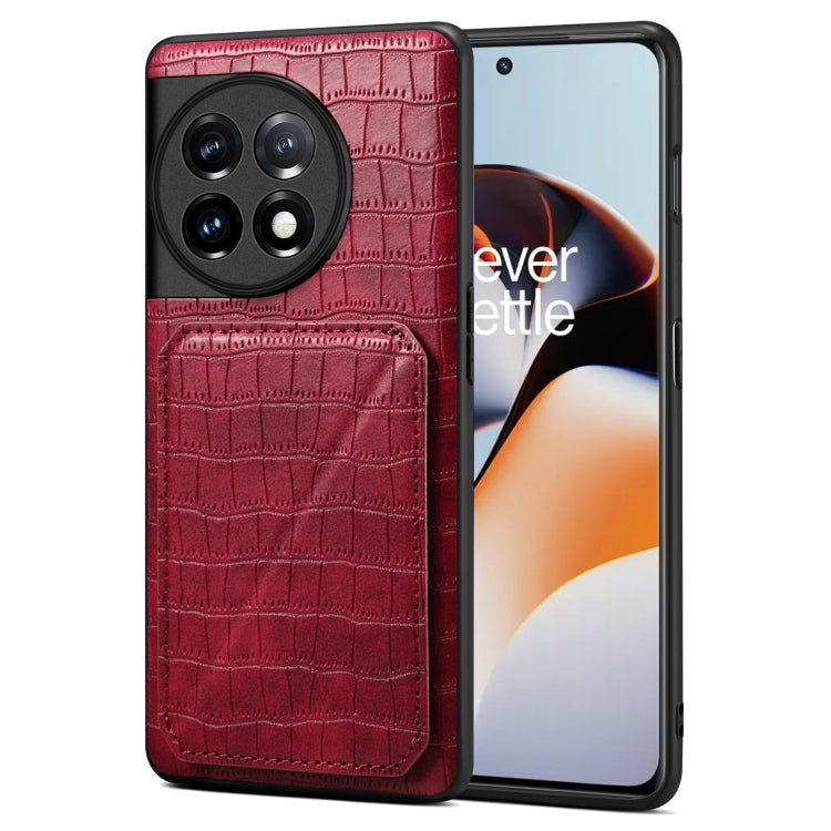Denior Imitation Crocodile Leather Back Phone Case with Holder