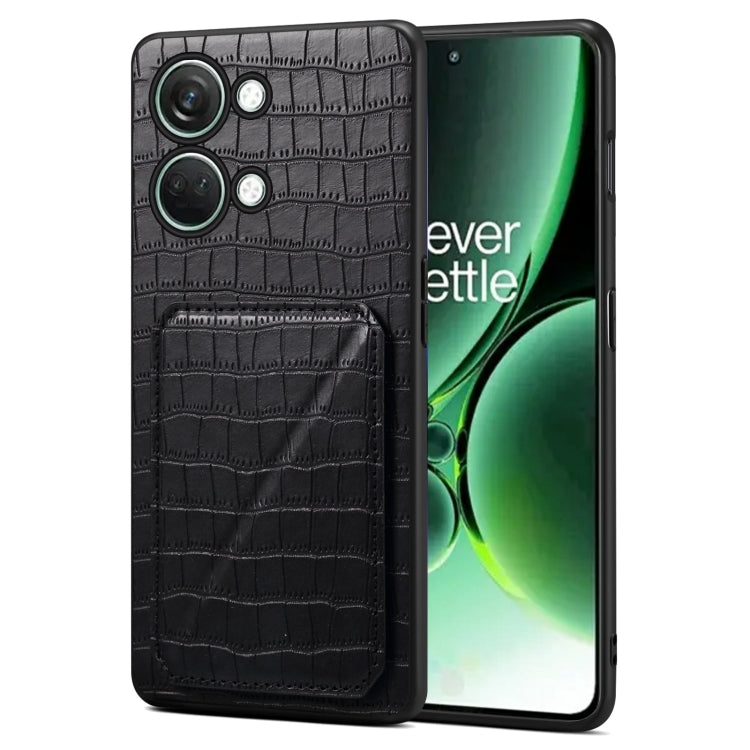 Denior Imitation Crocodile Leather Back Phone Case with Holder
